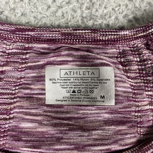 Camisa Athleta Fastest Track Mediana Púrpura Manga Larga Rendimiento Correr Acanalada - Imagen 5 de 7
