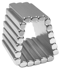20 Neodymium Magnets 20 x 2 - 3 x 3mm Tapered Blocks / Wedges N48