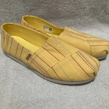 Toms Alpargata Cloudbound Yellow Stitched Slip On Comfort Shoes Size 7.5 NWOB