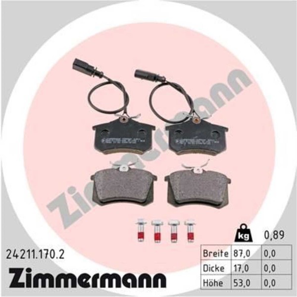 Zimmermann BremsbeläGe Bremsbelegsatz Hinten FüR Audi A4 Avant-image