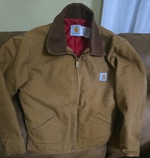 Vintage Carhartt BRN Detroit Jacket Youth 12 Made In USA Red Quilt