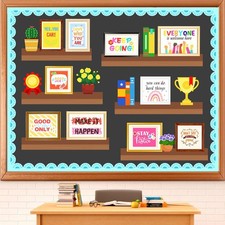 Motivational Quotes Classroom Bulletin Board Kit Positive Mindset helves Bull...