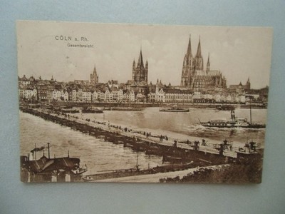 Ansichtskarte Cöln a. Rh. Gesamtansicht 1913 Köln Schifffahrt