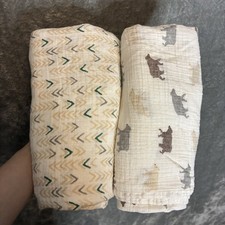 aden anais Baby Muslin Bear Chevron Cotton Swaddle Blankets Set of 2 Blanket