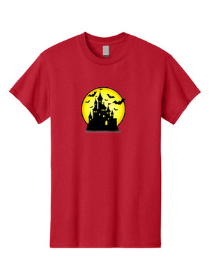 Haunted-Castle Mens Graphic Tee, 100% Cotton, Casual Summer Wear
