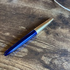 Stylo plume Waterman Édson bleu translucide, plume or 18K et bouchon plaqué or