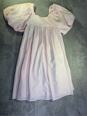 Mable Anthropologie Puff Sleeve Midi Dress - Pale Pink S