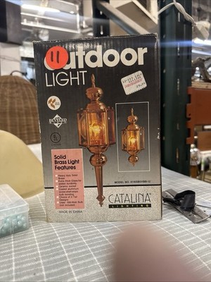 Vintage Catalina Solid Brass And Beveled Wall Glass Outdoor Lights
