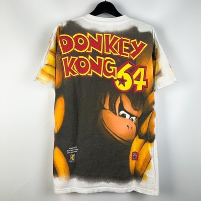 Vintage 90s Donkey Kong 64 AOP Nintendo Video Game Graphic Promo T
