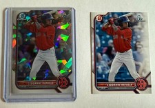 2022 Bowman Chrome Ceddanne Rafaela Atomic Refractor + Base Rookie Red Sox