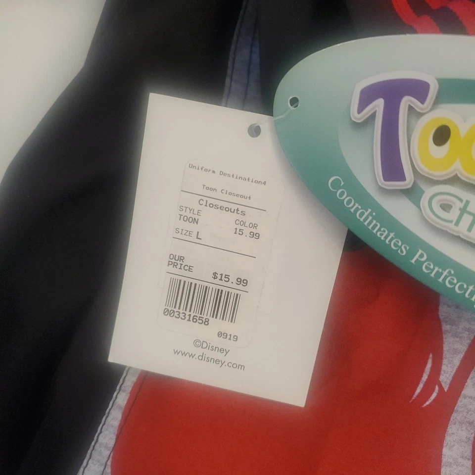 Disney Mickey Mouse Cherokee Scrub Tooniforms Large Black White Womens New NWT - Image 4 of 4