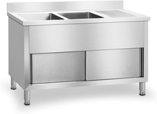 RCHS-1400WS Lavello Cucina Inox Lavello Armadiato Doppio Professionale (2 Vasche