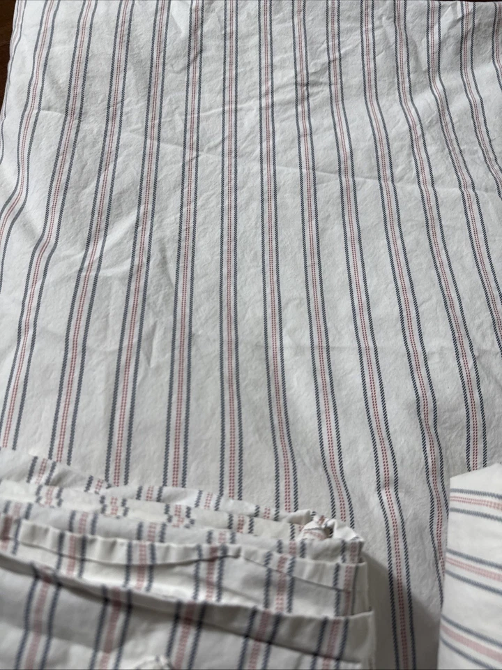 Комплект простыней Ralph Lauren Red & Blue Ticking Stripe AMERICANA Queen хлопок 4 шт. - Изображение 2 из 4