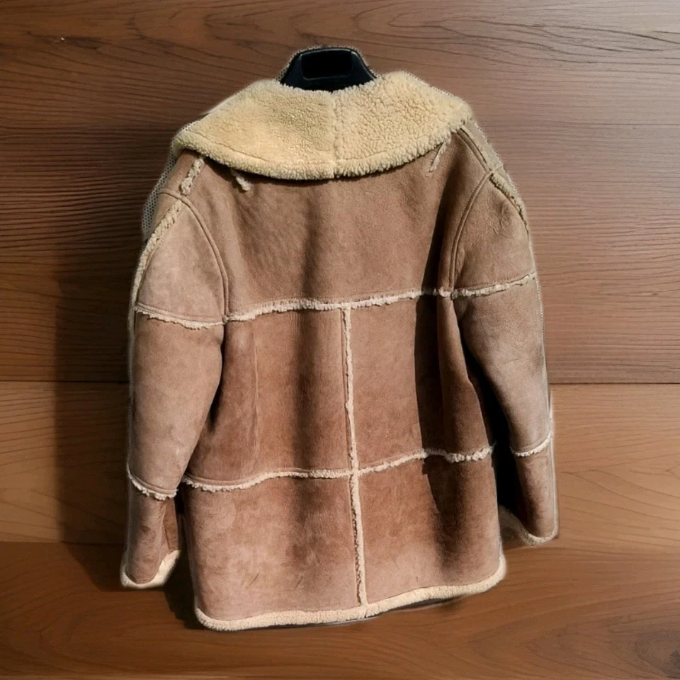 Casaco masculino longo Matterhorn Napa Califórnia EUA Lamb Shearling clássico 46   - Imagem 3 de 4