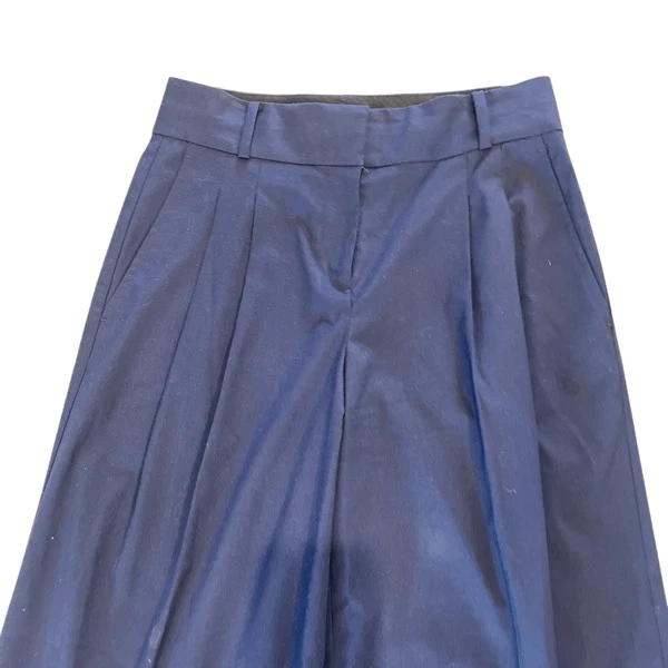 Pantalones Cortos Ann Taylor Azul Marino Pierna Ancha Capris Talla 0 Foto 3 de 4