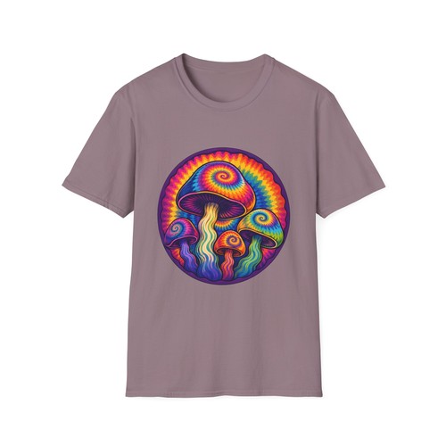 Tie Dye Mushroom Psychedelic Trippy Retro Hippie Natur Unisex Softstyle T-Shirt - Bild 95 von 112