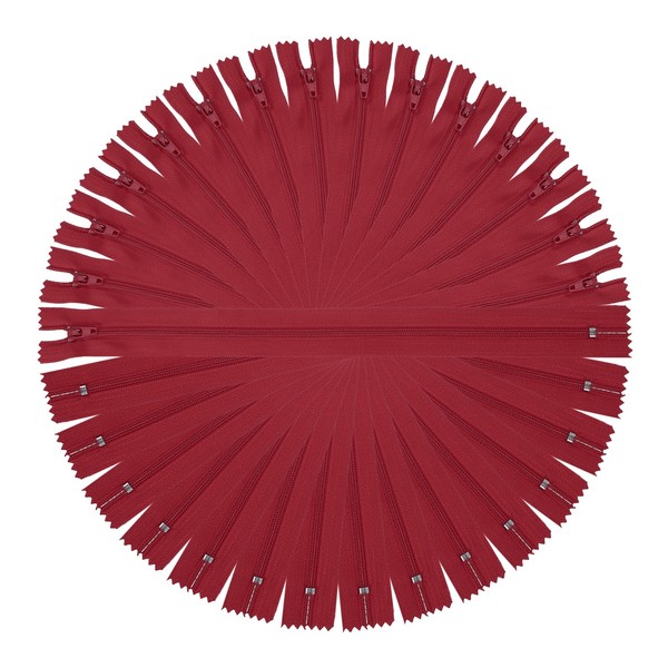 FüR 13-Zoll-Nylon-SpiralreißVerschlüSse, #3 Dunkelrot, 15Er Pack-image