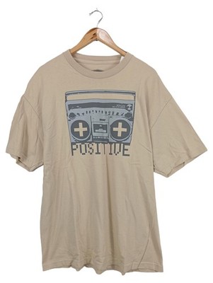 Acrylick  Herren T-Shirt Boombox Positive Print Beige Gr. L/40 Streetwear
