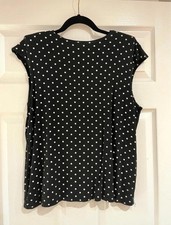 Boohoo Black White Spot Shoulder Pad Tank Top Size 10