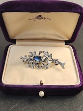 Sterling Silver Marcasite Brooch with Hematit...