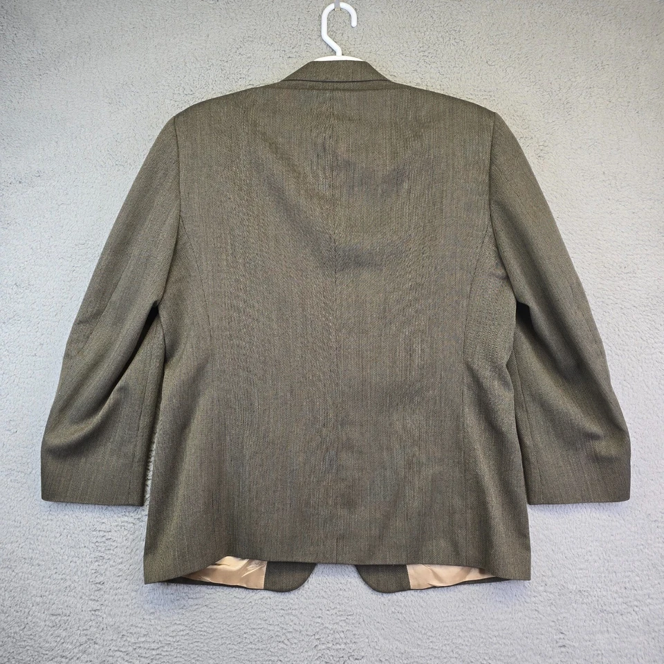 Vintage J Ferrar Sports Coat Mens 44R Brown Black Blazer Suit Jacket Business - Image 2 of 4