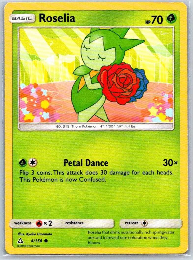 Roselia SM - Ultra Prism 4/156 MP-HP Pokémon Card