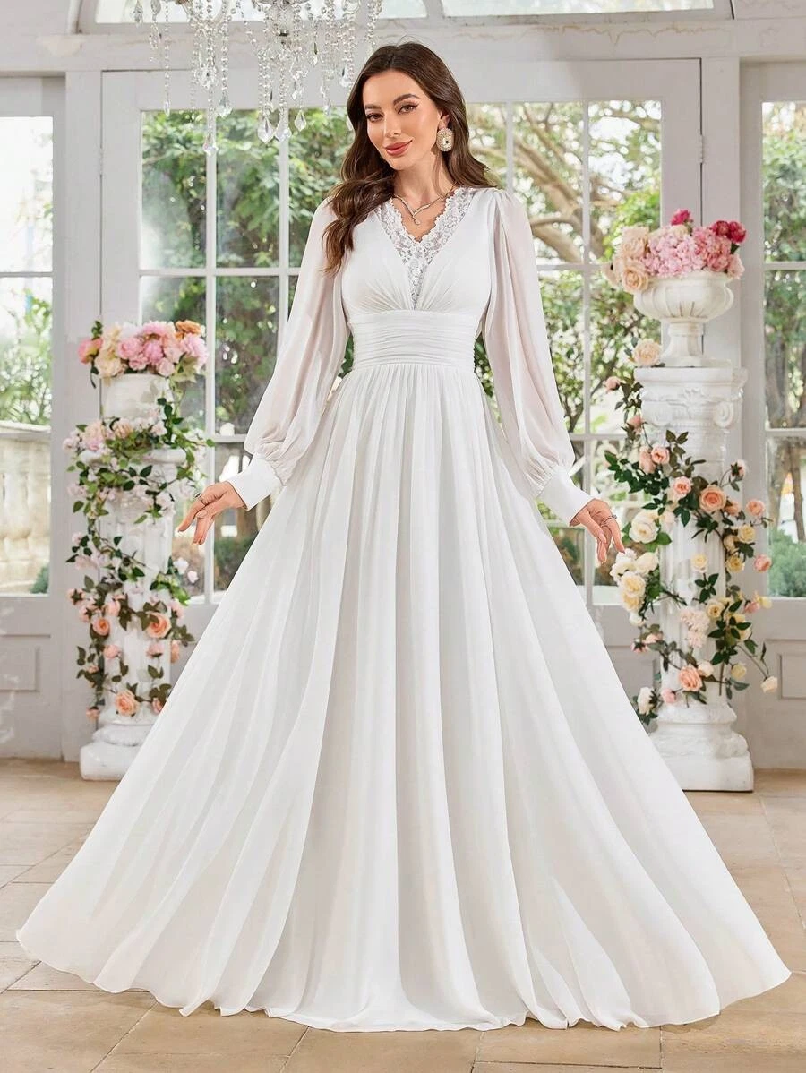 White Maxi V Neck Wedding Dresses for sale | eBay White Maxi V Neck Wedding Dresses for sale | eBay
