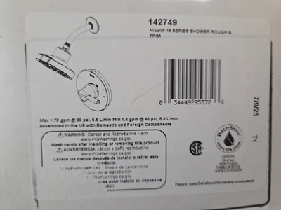 #ad Delta Nicoli Monitor 14 Series Single Function Pressure Bal. Shower w Rough In $69.99