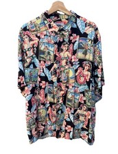 Art Of Eddy Y Reyn Spooner Aloha Shirt VTG Hula Girl Hawaii Luau Mens XL Rayon