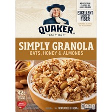 Quaker Simply Granola Oats Honey Almonds Cereal Crunchy