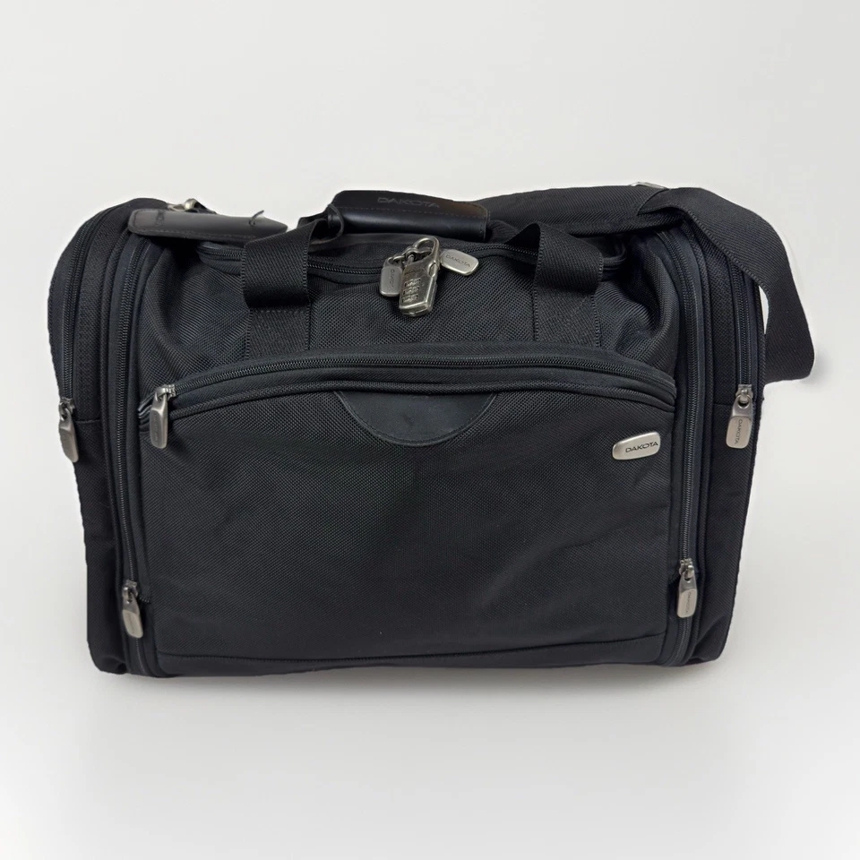 Dakota Tumi Ballistic Nylon Carry On Black Duffle Bag Weekender Travel 20x10x13 - Image 2 of 4