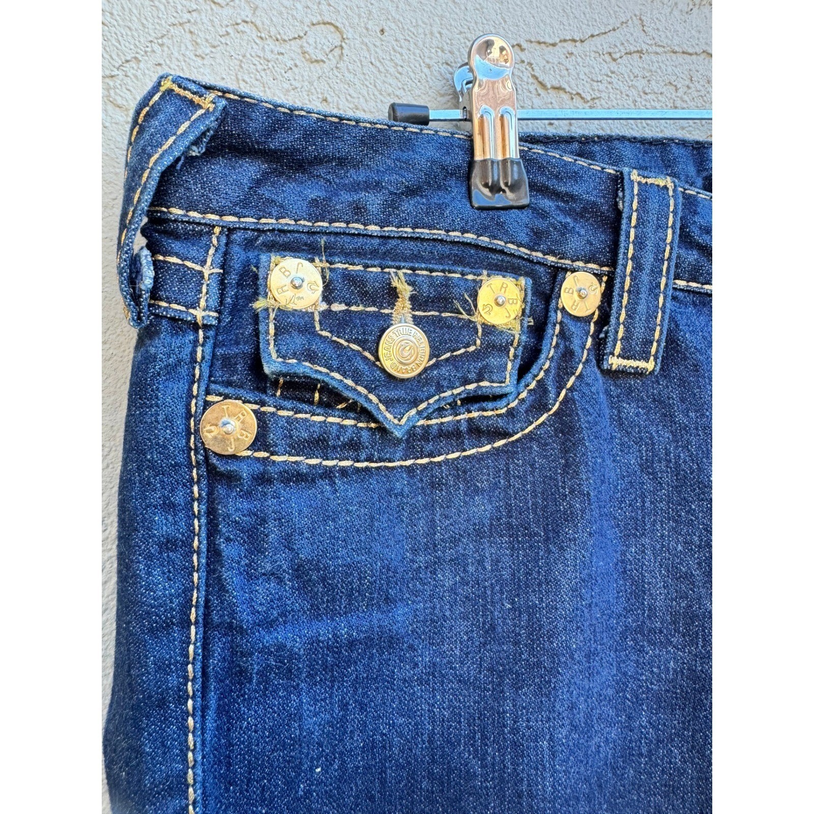 True Religion Womens New Studded Bootcut Dark Wash Denim Jeans Luxury Y2k thumbnail 4