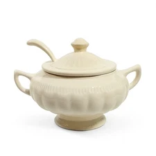 Ironstone Soup Tureen with Landle California US Pottery Vintage White Ceramic Mi