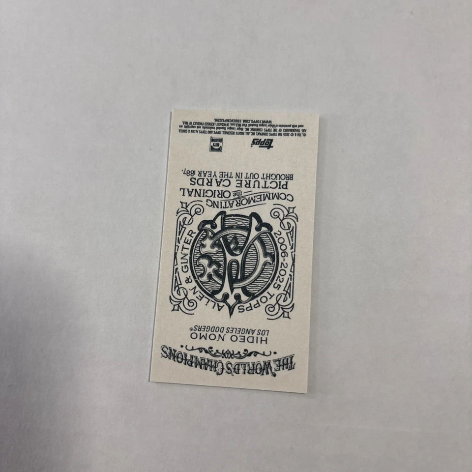 2025 ALLEN & GINTER HIDEO NOMO 迷你 A&G 背面无编号/50 短版印刷 — 第 4/4 张图片