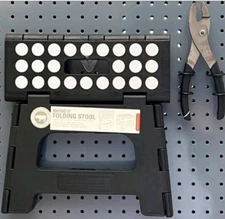 Folding Step Stool Collapsible Folding Plastic Kitchen Kid Bathroom Handle Black