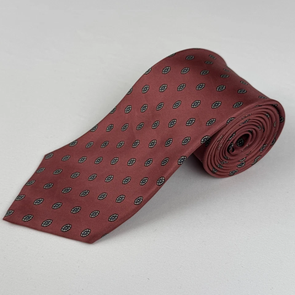 Corbata Envoy 100% Seda Hecha a Mano Rosa Patrón Diseño Paisley 56 x 3.5 Foto 2 de 4