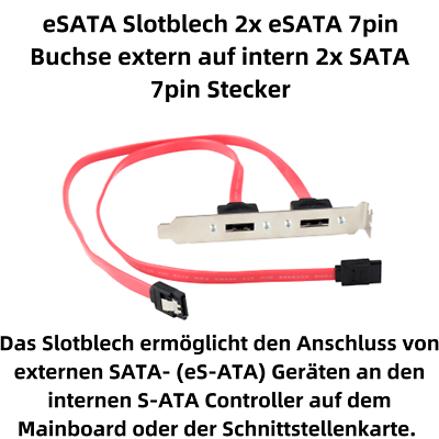 Lamiera Slot K41 Bolwins – 2x ESATA Esterna A 2x SATA Interna – 45cm