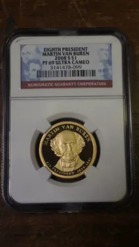 2008 S MARTIN VAN BUREN Proof Presidential Dollar PF69 UC NGC