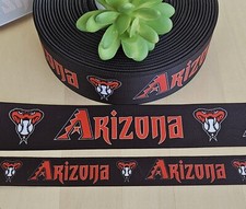 7/8 1.5" 1 YD Arizona Diamond Backs Grosgrain Ribbon Baseball Cheer Bow