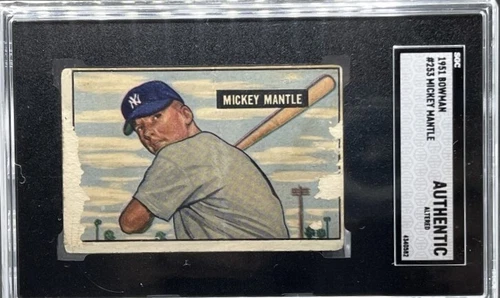 1951 bowman mickey mantle sgc authentic/altered