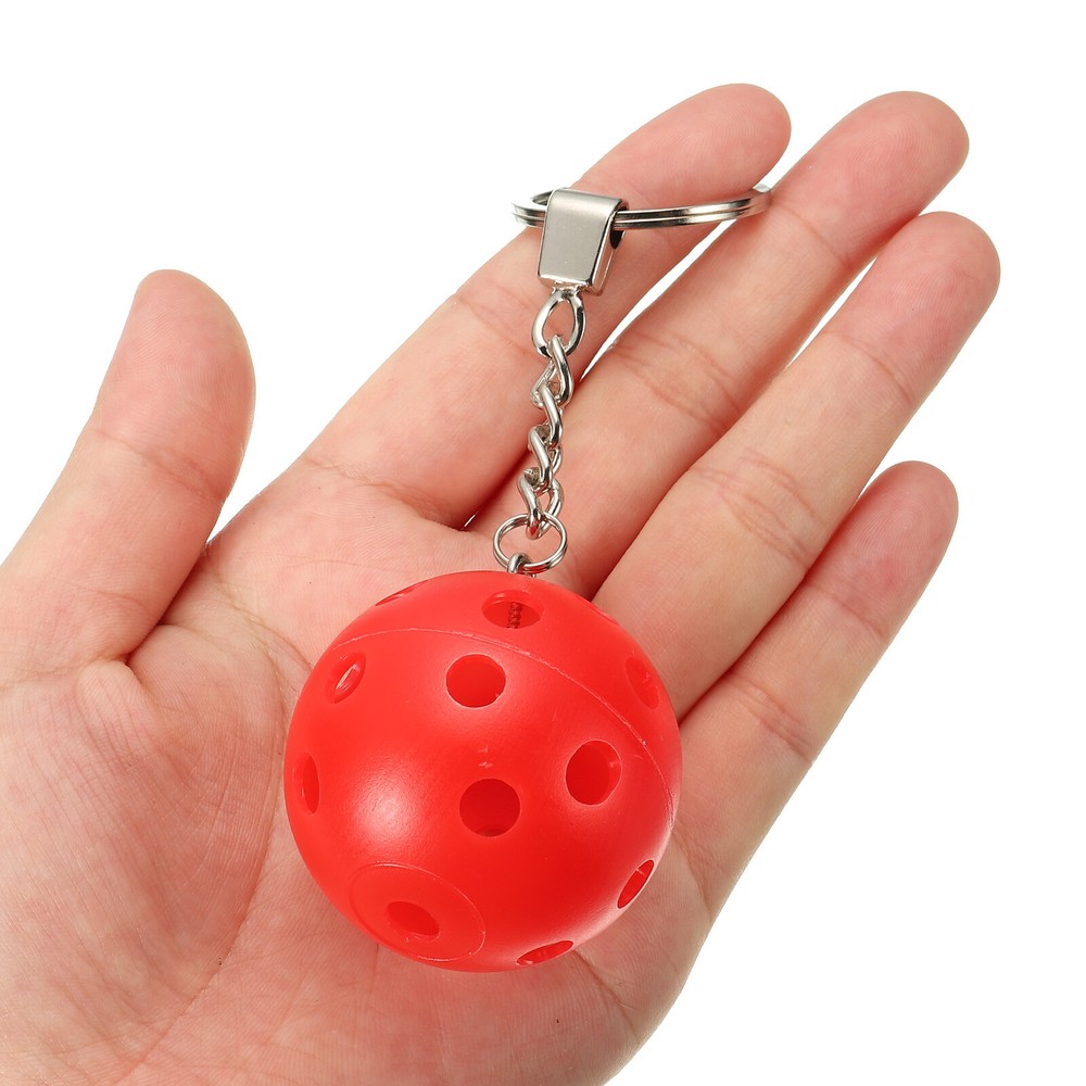PE Plastic Mini Pickleball Keychain - Red Golf Ball Ornament PE Plastic Mini Pickleball Keychain - Red Golf Ball Ornament