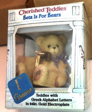 6 Cherished Teddies Beta Is For Bears 24kt Gold Electroplated Letters- Gamma