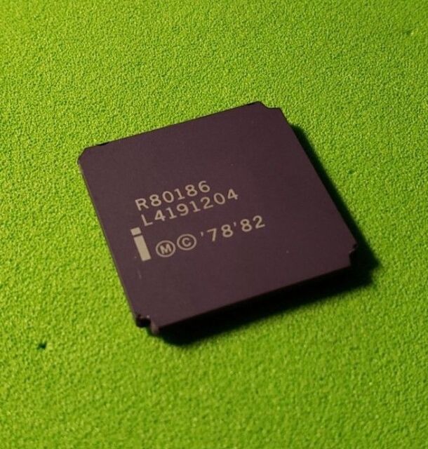 Intel R80186 Vintage CPU Ceramic and Gold Microprocessor for sale online