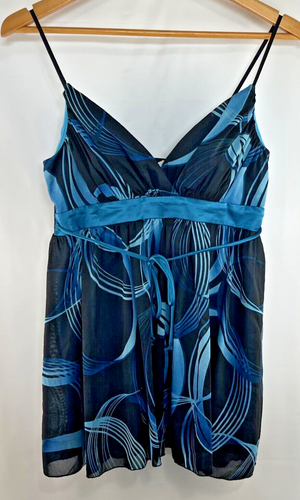 HOTKISS Camicetta Donna Media Nero/Teal Cami Top Blu Sottostrato