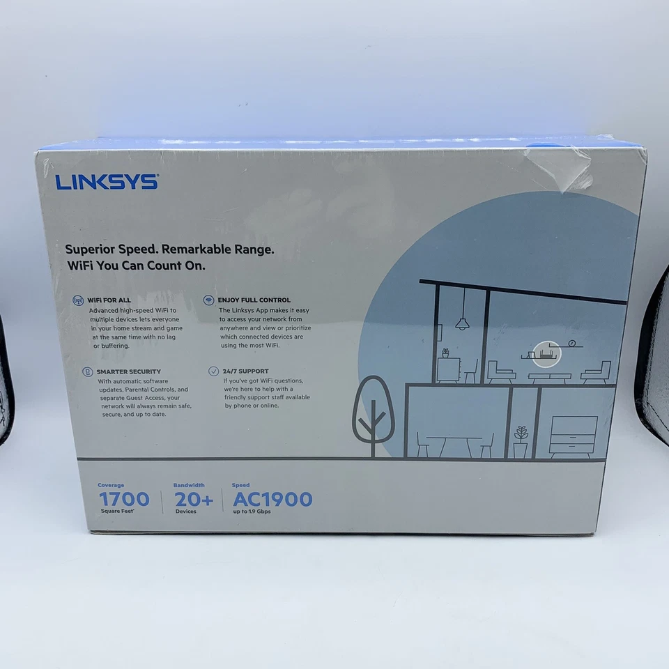 Linksys R74 EA7450 Max-Stream AC1900 Wireless Dual-Band WiFi 5 Router SEALED NEW - Image 2 of 4
