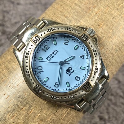 Fossil Blue Women AM-3280 Diver Blue Dial Silver Tone Quartz