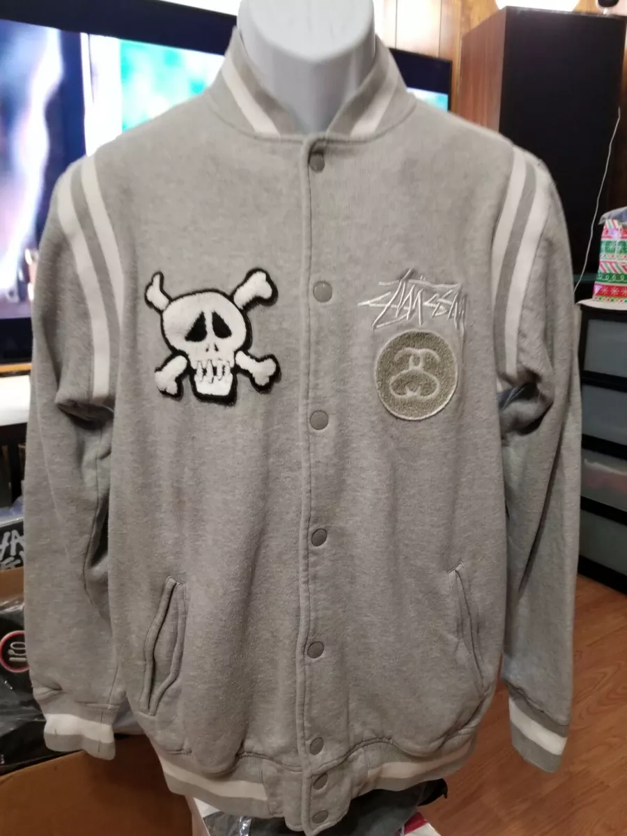 STUSSY Extremely Rare Vintage Cotton Letterman Varsity Jacket Medium Streetwear