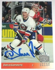 DARIUS KASPARAITIS SIGNED UPPER DECK SP NEW YORK ISLANDERS CARD AUTOGRAPH AUTO!