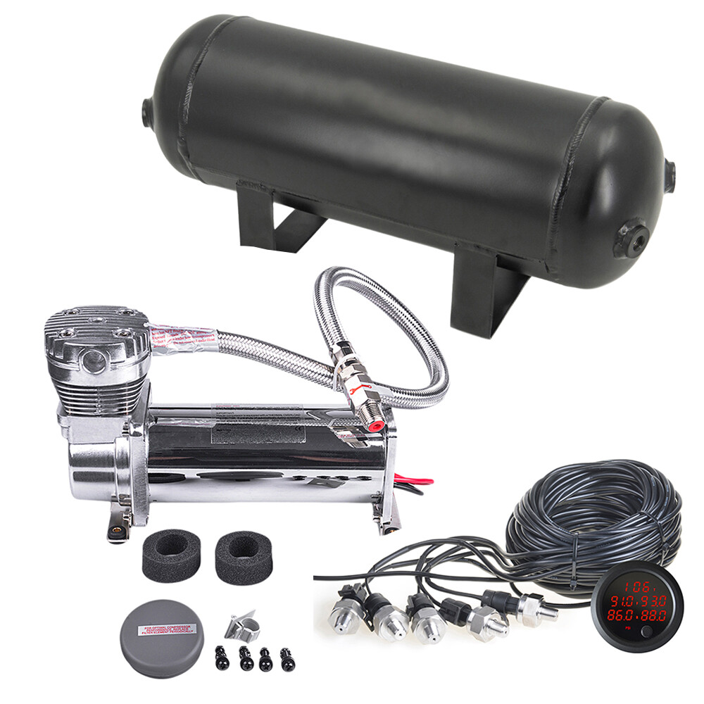 + 3 Gallon Air Tank + 5 In 1 Display Air Pressure Gauge