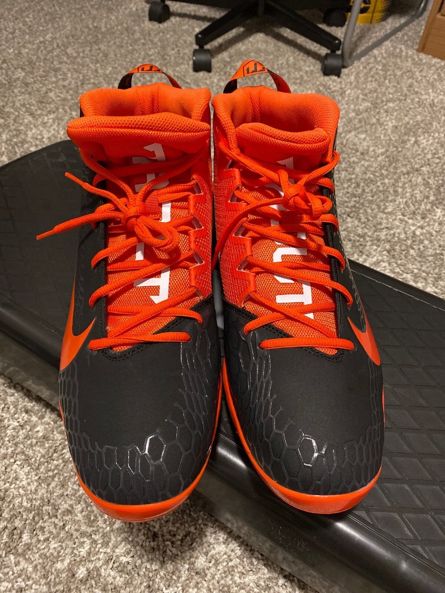 NEW*Nike Force Zoom Trout Metal Baseball Cleats Black Orange Sz 15